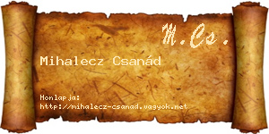 Mihalecz Csanád névjegykártya