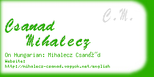 csanad mihalecz business card